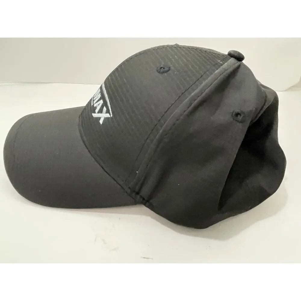 Cap America Golf Lomax Hat Black Adjustable Performance Baseball Cap NWT